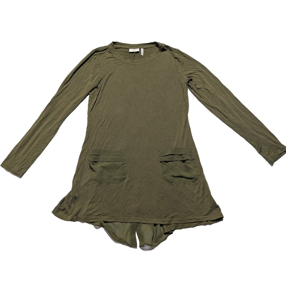 LOGO By Lori Goldstein - Women XXS Green Rayon Stretch Tunic Shirt‎